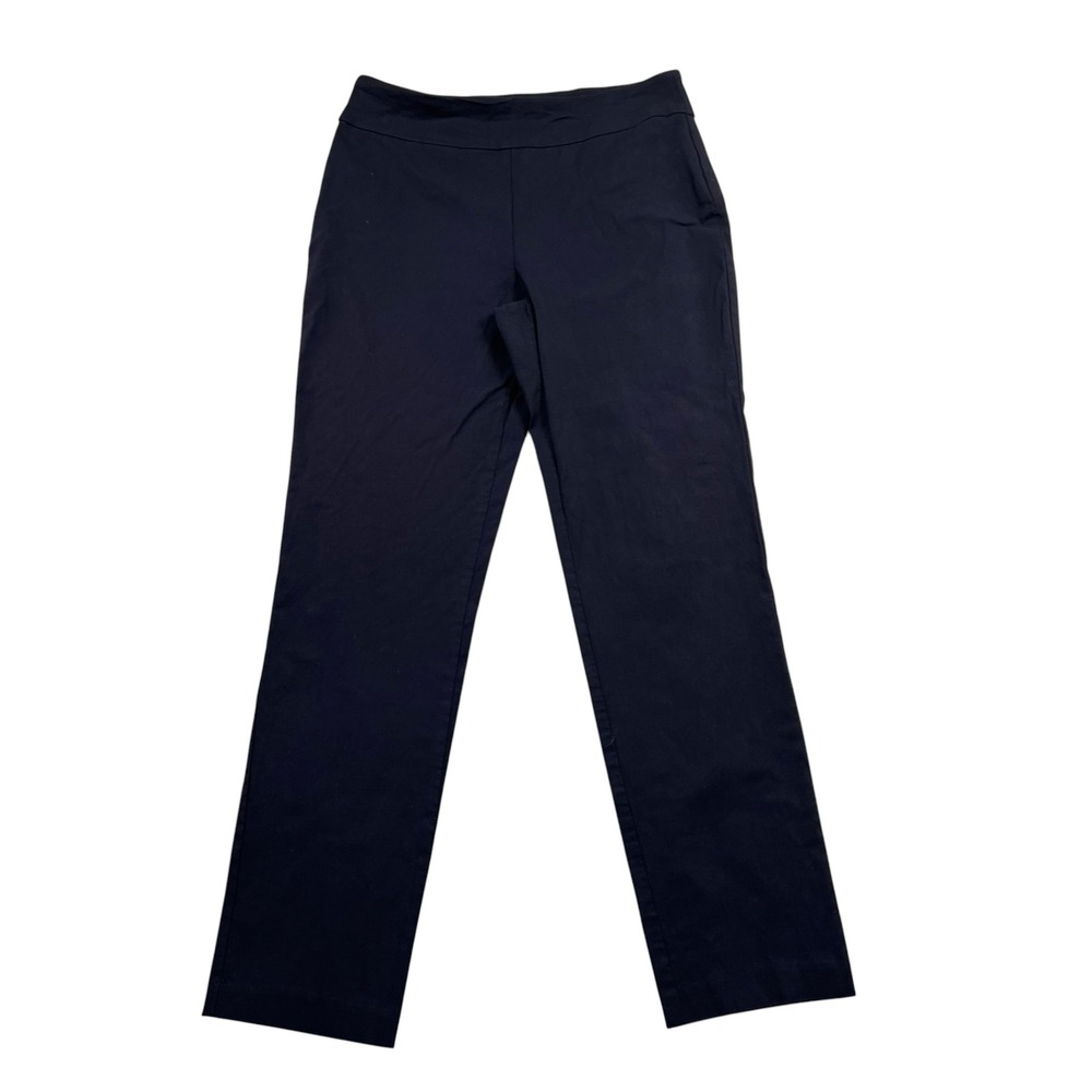 Counterparts Dress Pants Women 10 Navy Blue Pull On Straight Leg Stretch Office